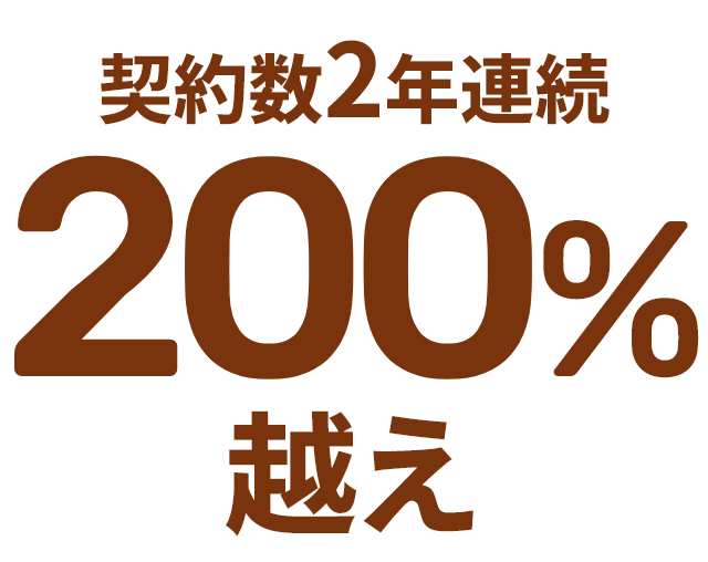 契約数2年連続200%越え