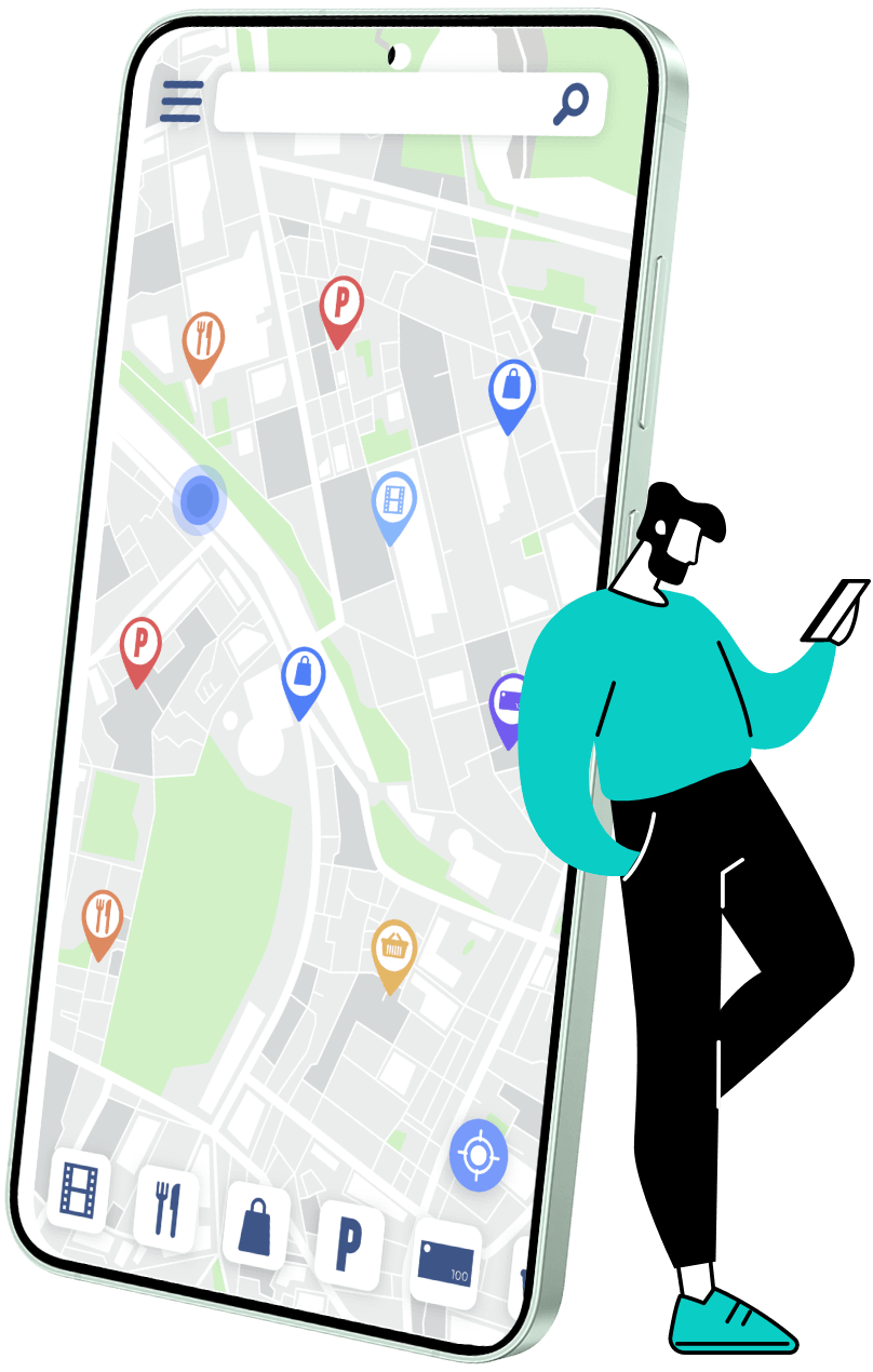 スマホでGoogleマップの上位表示を確認している人